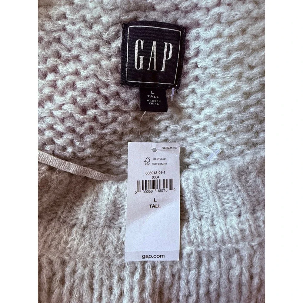 GAP luxe stripe NWT boatneck sweater size large